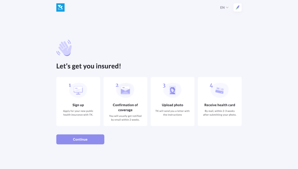 TK Health Insurance Feather Signup