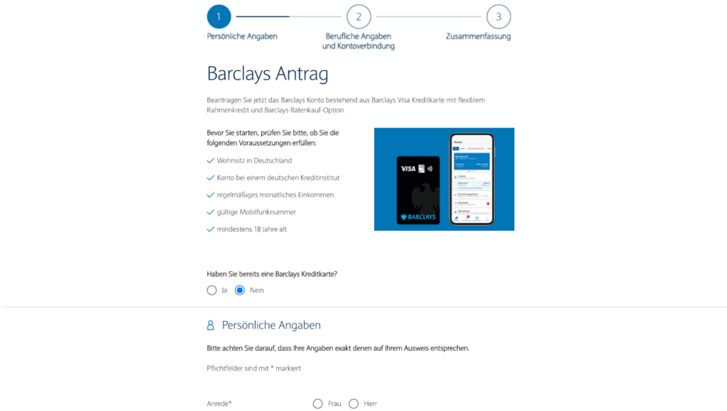 Barclays Credit Card Germany Application Process