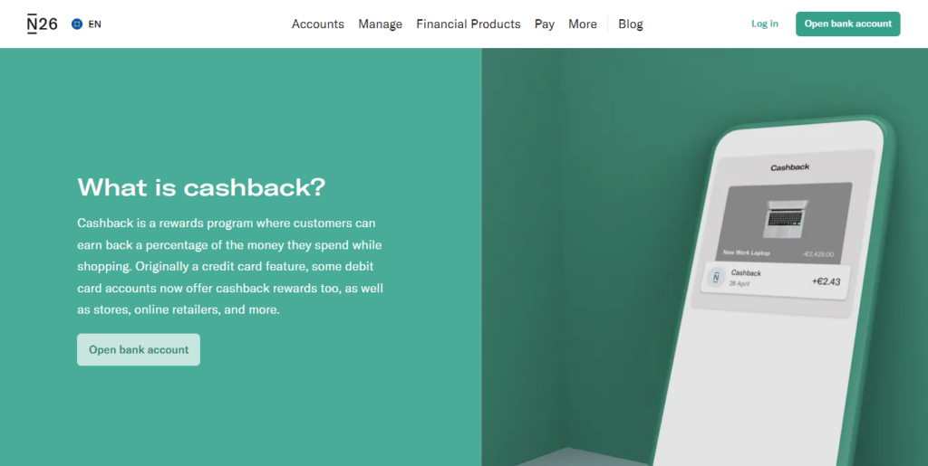 N26 Bank Cashback Benefits